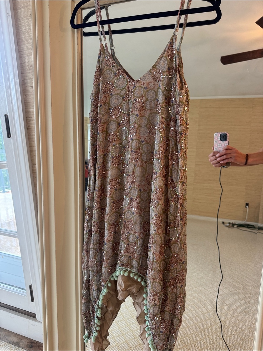 RAGA Beige Floral Sequin Maxi Dress